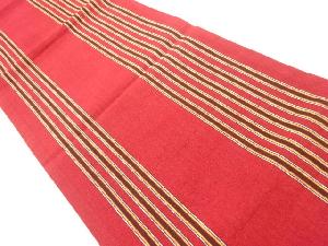 アンティーク　綿紬縞模様織り出し全通袋帯(材料)(サービス品)